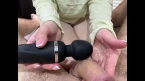 intense vibrator masturbation and handjob