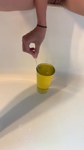 Pregnant Priss peeing and taking a pregnancy test
