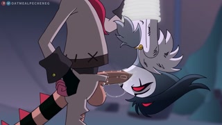 Stolas from Helluva Boss doing blowjob