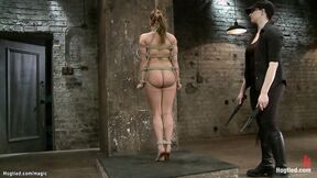 ”Two slaves tormented on hogtie”