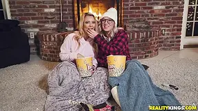 Riley Brooke, Bailey Brooke And Riley Star In Sexy Roommates Bailey And Riley Fucking By The Fireplace