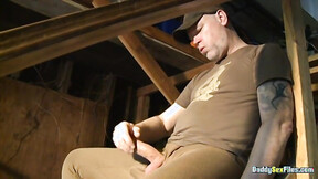 Muscular Worker Butch Loves Playing His Big Shaft