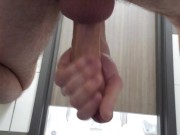 Naked Plugged Guy Cums Hard In Public