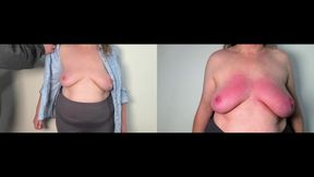 Beat your breasts painfully red until they are swollen 6-6