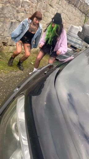 Two Goth Besties Desperate for a Pee