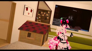 Dommy mommy chokes teen bitch VRChat cum denial POV rough