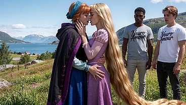 Anna and Rapunzel’s Princesses Foursome - Double Creampie (AI)