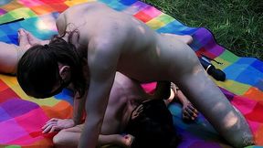 MILF Sinea tied and teased in the woods before hot fucked by Roman