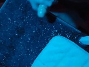 Transman have his fake dick and masturbating like a man