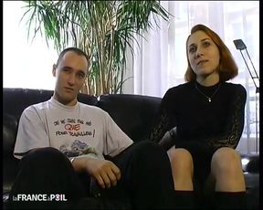First Couple Casting for Crystal, Pretty Redhead with Small Breasts
