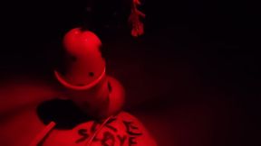 Slave #5 Timelapse of nettle cock tied slave for 15 min