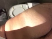 arab gape his ass in public toilet, caught by step brother