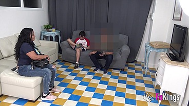 LATIN BOMBSHELL teaches a young and inexperienced dude how to fuck