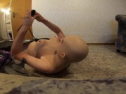 Siliconedoll get vacuumed in Vacbed with hands