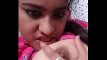 cute north indian girl squessing her boobs, nipples and showing pussy orgasm leaked with hindi sex talk