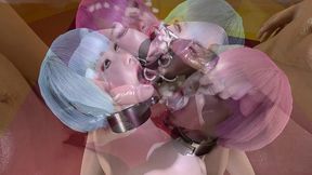 two girl will do everything for the cum of the king