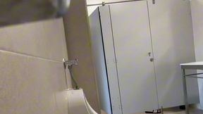 horny twink getting pissed on in public toilets