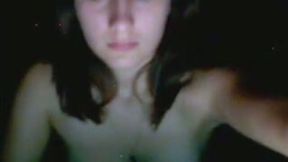 Lovely brunette chick shows me her perky nipples on webcam