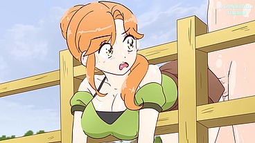 Alex got stuck in the fence on purpose and Steve fucked her! hentai (porn anime sex )4K 2026