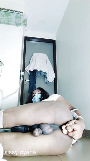 Indian sissy girl riyana small pines Hand free cum