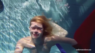 Russian teenie Lucie goes underwater swimming