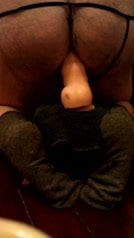 riding big dildo