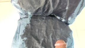 Satin Silk Pissing Porn - Pissing on Grey Satin Saree of Chachi (66)