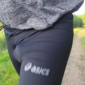 Outside in public Walking with a bulge in my leggings
