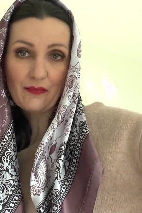 Beautiful Satin Headscarf Demonstration, JOI Lady Victoria Valente