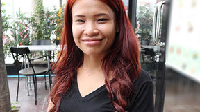 Ginger Asian hottie Miao is taking big one doggystyle