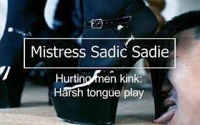 Harsh Tongue Play! Destroying Your Tongue with My Heels. Kink Hurting Men