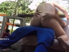 Hot wife Thay Ksada drilling with the water delivery boy -