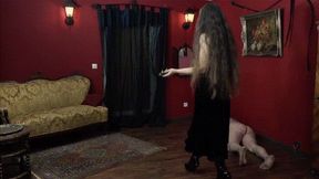 Beating my Slave just for my fun and pleasure PT 2 (WMV)_The Dragonlady__Chained_Hard beating_Whipping