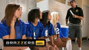 Brazzers - Tattooed chicks Bonnie have a 3some in the locker room