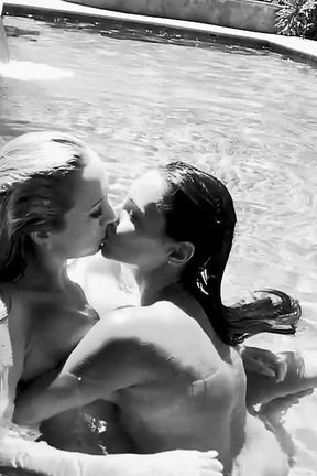 Classic Brett and Celeste Lesbian Sex Poolside