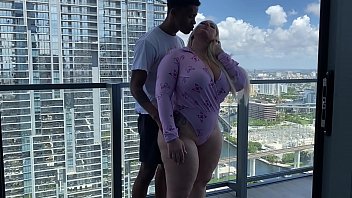 Mom's Big Tits Got Smacked Hard On South Beach Roof By Some Dude In Miami