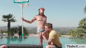 Sizzling sexy pool cleaner anal fucked by boss