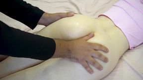 First Timer Girl with Butt Plug Experiencing Deep Anal Fingering and Stretching