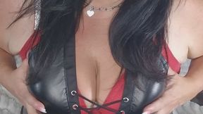 BBW LEATHER & NYLON SMOKING TEASE WITH DLDO RIDING AND DIRTY TALK