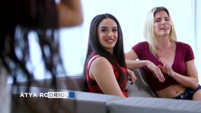 Girlsway - 2 stacked MILFs fuck their impressionable neighbour