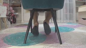 Dipping ballet flats under chair a