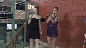 Arietta and Ayla Try Out the Tibetan Horns (MP4 - 720p)