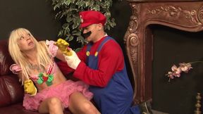 Naughty blonde gets sprayed on her feet