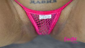 Big clit panty bulging jerk-off enlargement