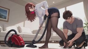 Vacuuming Fantasies #1B: Pantyhose Vacuuming Ecstasy Fantasy Roleplay (Animated)