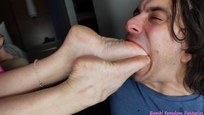 Vicky's Intense Foot Gagging - 4K - foot domination, foot worship, toe sucking, sole licking, Bambi