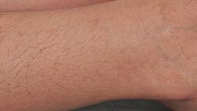 Domi's hairy legs close up