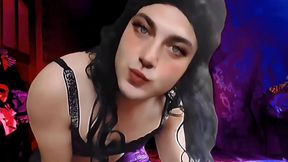 Cute Femboy Pulling Oversized Sweater Over Bare Legs