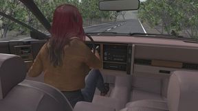 Back Seat Cranking in the Buick Century with Camilla in Pantyhose and Loafers 1080p