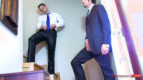 ”GentlemensCloset: Silky Handjob Leaves Clint Moaning Meat Spurting Across Levis”